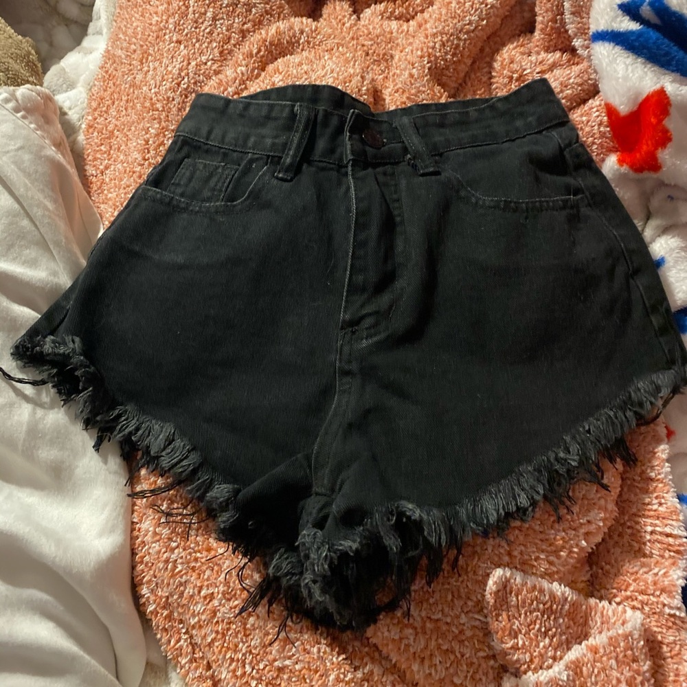 Shein brand black denim shorts